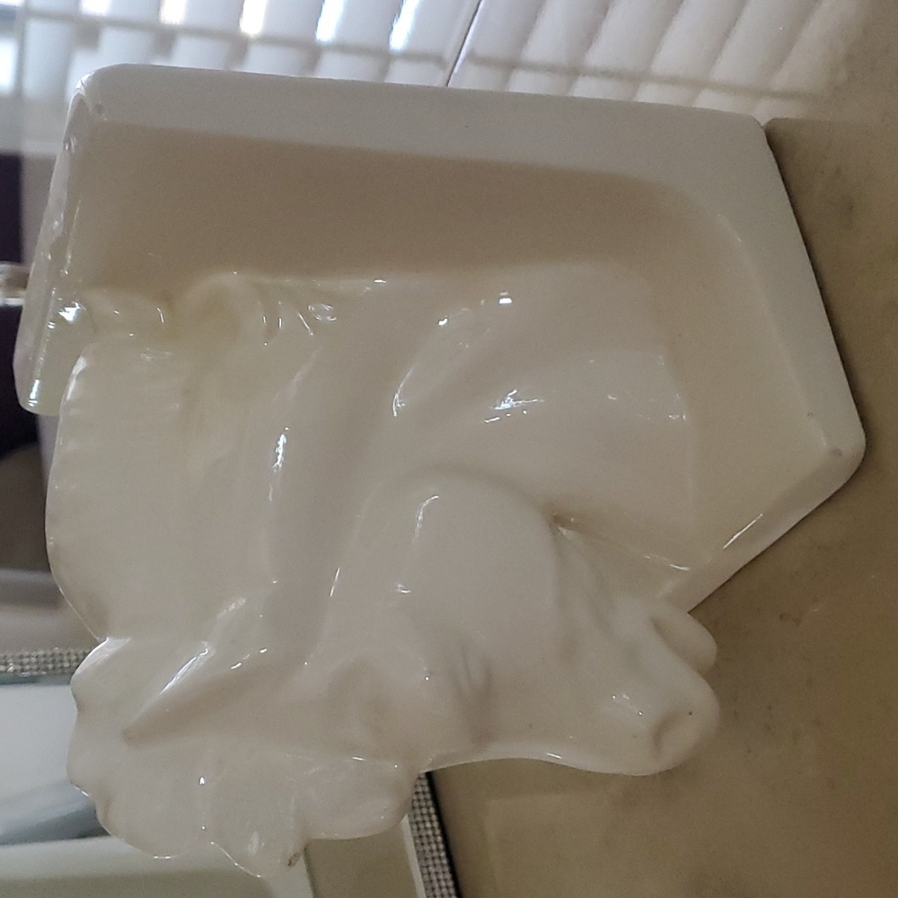 Vintage White Horse Ceramic Bookends